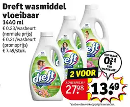 Kruidvat Dreft wasmiddel vloeibaar aanbieding