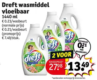 Kruidvat Dreft wasmiddel vloeibaar aanbieding