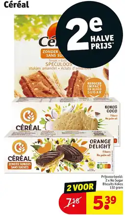 Kruidvat 2 x No Sugar Biscuits Kokos 132 gram aanbieding