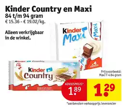 Kruidvat Kinder Country en Maxi aanbieding