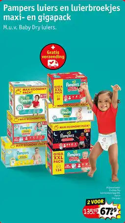Kruidvat 2 x Baby Dry luierbroekjes Giga XXL Pack 4 124 stuks aanbieding