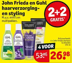 Kruidvat John Frieda en Guhl haarverzorgingen styling aanbieding