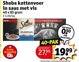 Kruidvat Sheba kattenvoer in saus met vis aanbieding
