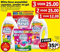 Kruidvat Witte Reus wasmiddel capsules, poeder en gel aanbieding