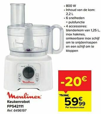 Carrefour Moulinex keukenrobot fp542111 aanbieding