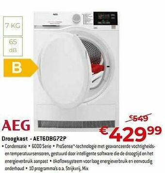 Exellent Aeg droogkast - aet6dbg72p aanbieding