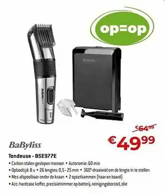 Exellent Babyliss tondeuse - bse977e aanbieding