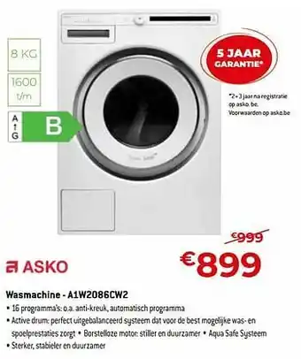 Exellent Asko wasmachine - a1w2086cw2 aanbieding