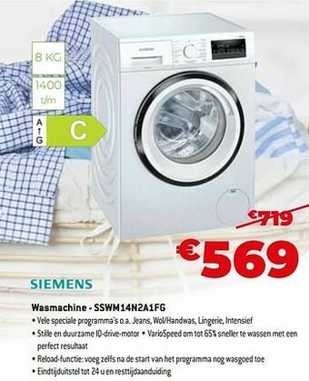 Exellent Siemens wasmachine - sswm14n2a1fg aanbieding