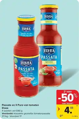 Carrefour Passata en II Puro van tomaten Elvea aanbieding