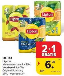 Carrefour Ice Tea Lipton aanbieding