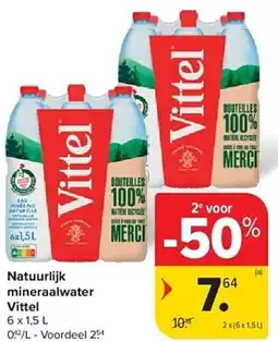 Carrefour Natuurlijk Mineraalwater Vittel aanbieding