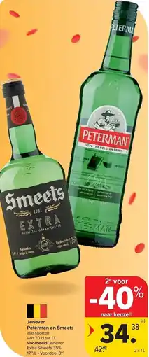 Carrefour Jenever Peterman en Smeets aanbieding