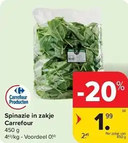 Carrefour Spinazie in Zakje Carrefour aanbieding