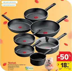 Carrefour Tefal Assortiment pannen, roerbak en sauteerpannen React aanbieding