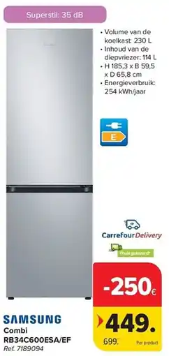 Carrefour Samsung Combi RB34C600ESA/EF aanbieding