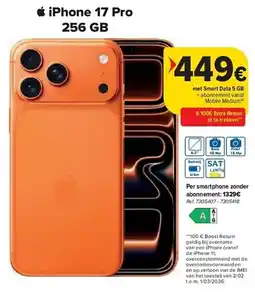 Carrefour Apple iPhone 17 Pro 256 GB aanbieding