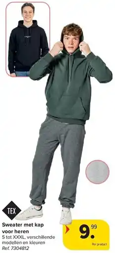 Carrefour Sweater met kap voor heren aanbieding