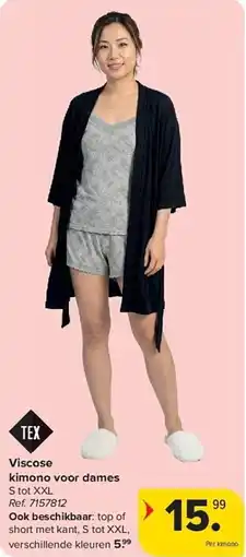 Carrefour Viscose kimono voor dames aanbieding