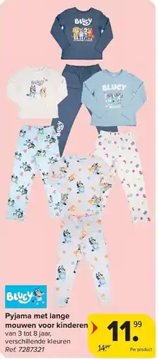 Carrefour Bluey Pyjama met lange mouwen voor kinderen aanbieding