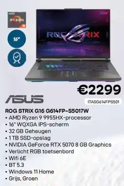 CompuDeals Asus ROG STRIX G16 G614FP-S5017W aanbieding