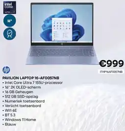 CompuDeals Hp pavilion laptop 16-AF0057NB aanbieding