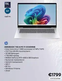 CompuDeals Hp Omnibook 7 NG AI PC 17-DC0015NB aanbieding