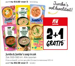 Jumbo Jumbo & Jumbo’s soep in zak aanbieding