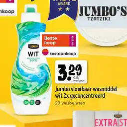 Jumbo Jumbo vloeibaar wasmiddel wit 2x geconcentreerd 28 wasbeurten aanbieding