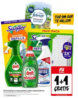 Jumbo Dreft handafwas en vaatwastabletten, Swiffer, Antikal & Ambi-Pur aanbieding