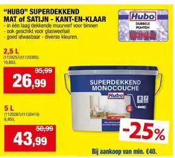 Hubo HUBO SUPERDEKKEND MAT of SATIJN - KANT-EN-KLAAR 2,5 L aanbieding