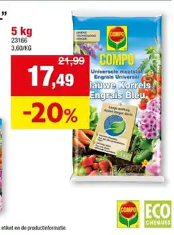 Hubo MESTSTOF “BLAUWE KORREL 5 kg aanbieding