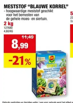 Hubo MESTSTOF “BLAUWE KORREL 2 kg aanbieding