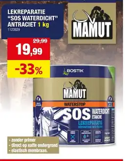 Hubo LEKREPARATIE SOS WATERDICHT ANTRACIET 1 kg aanbieding