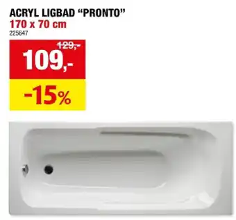 Hubo ACRYL LIGBAD PRONTO 170 x 70 cm aanbieding