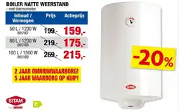 Hubo BOILER NATTE WEERSTAND aanbieding