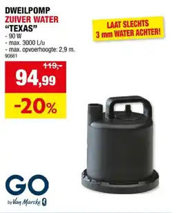Hubo DWEILPOMP ZUIVER WATER TEXAS aanbieding