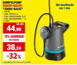 Hubo DOMPELPOMP ZUIVER WATER 20000 BASIC aanbieding
