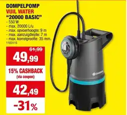 Hubo DOMPELPOMP VUIL WATER 20000 BASIC aanbieding