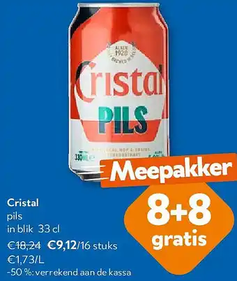 Cristal pils in blik 33 cl