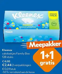 OKay Kleenex zakdoekjes Family Box 128 stuks aanbieding