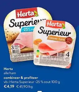 OKay Herta Superieur -25 % zout 100 g aanbieding