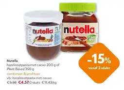 OKay Nutella hazelnootpasta met cacao 200 g aanbieding