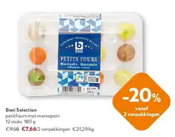 OKay Boni Selection petitfours met marsepein 12 stuks 180 g aanbieding