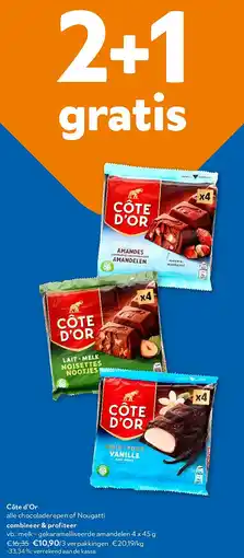 OKay Côte d’Or melk - gekaramelliseerde amandelen 4 x 45 g aanbieding