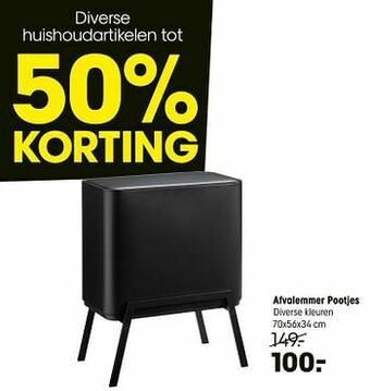 Kwantum Afvalemmer pootjes aanbieding