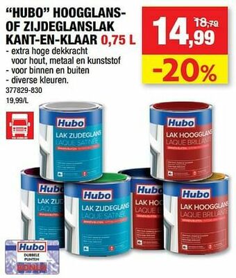 Hubo Hubo hoogglansof zijdeglanslak kant-en-klaar aanbieding