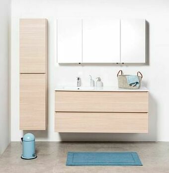 Zelfbouwmarkt Badmeubel Dotan Naturel Eik 1400 Mm Wastafel Glans Links aanbieding