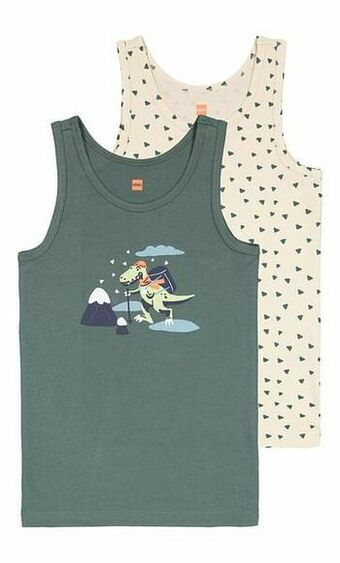 HEMA HEMA Kinderhemden Katoen Stretch Dino - 2 Stuks Groen (groen) aanbieding
