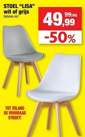 Hubo Stoel lisa wit of grijs aanbieding